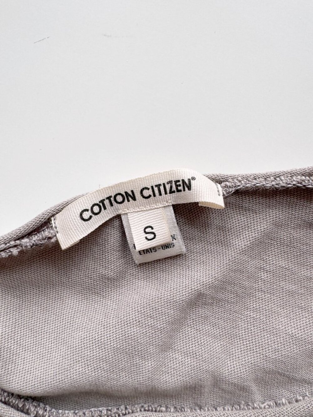 COTTON CITIZEN Vintage Taupe Grey Cotton Scoop Neck Raglan T-Shirt Top, Size S - Picture 10 of 11